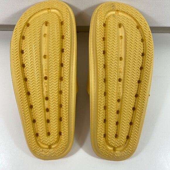 Unisex Yellow Slide Sandals Non-Slip Shower Open Toe Lightweight Shoes Size 12 - Picture 7 of 8
